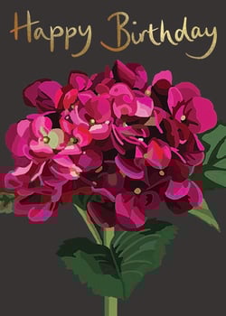 a birthday card with a pink flower and the words happy birthday