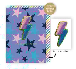 a birthday card with a lightning bolt on it that says it 's your birthday