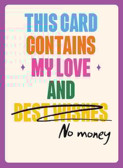 a card that says this card contains my love and best wishes