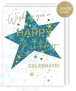 a large card wishing you a happy birthday celebrate