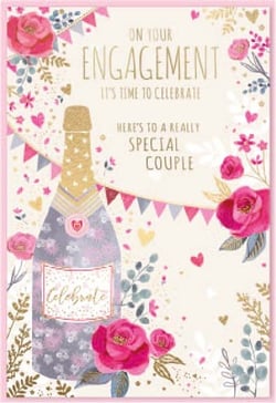 on your engagement it 's time to celebrate here 's to a really special couple .
