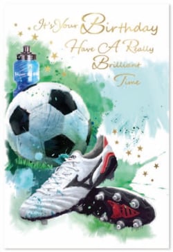 a dalmatian dog is wearing a birthday hat and holding balloons .