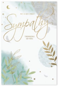 a sympathy card that says with deepest sympathy thinking of you
