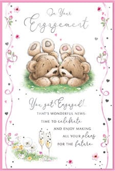 two teddy bears are sitting next to each other on a greeting card .