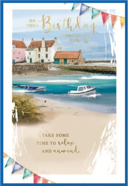 a birthday card that says take some time to relax and around