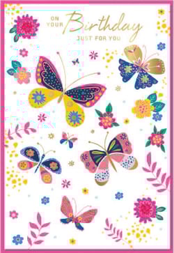 a birthday card that says on your birthday just for you