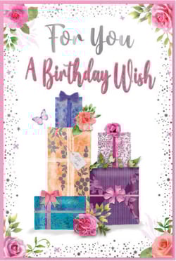 a birthday card that says for you a birthday wish