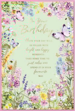 a birthday card that says hope your day will be filled with bright and happy moments