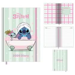 a disney stitch diary with stitch in a bathtub