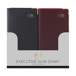 a black and red executive slim diary for 2024