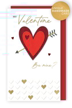 a valentine 's day card that says my valentine be mine
