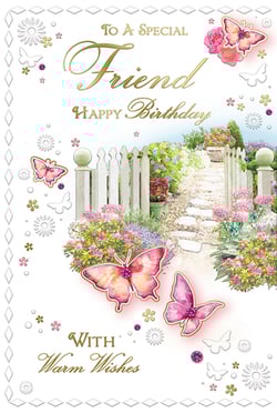 a birthday card that says to a special friend happy birthday with warm wishes