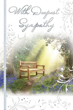 a card that says " with deepest sympathy " on it