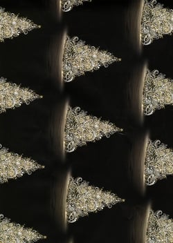 a seamless pattern of gold christmas trees on a black background