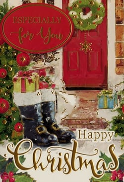 a christmas card that says ' especially for you ' on it