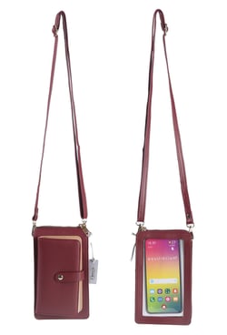 a purse with a cell phone inside of it that says equilibrium