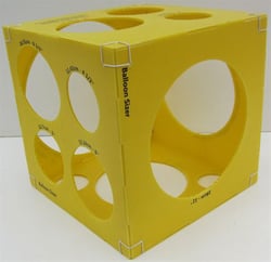 A yellow box that says "balloon size" on it.
