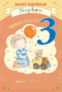 Happy birthday nephew! Today you're 3. You're a little star.