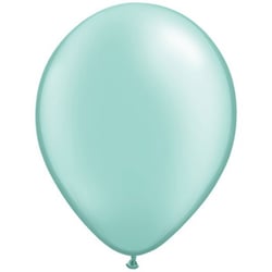 A mint-green balloon with a white background.