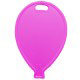 A pink balloon with a hole in the middle is on a white background.