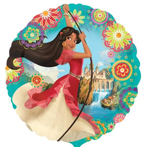 A balloon with a picture of Elena of Avalor on it.
