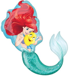 a mermaid with red hair is holding a yellow fish
