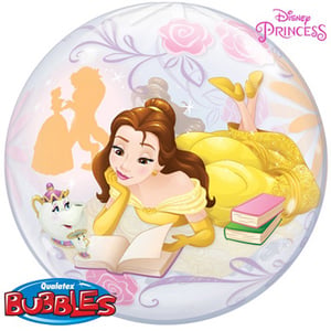 A Disney princess bubble with Belle reading a book.