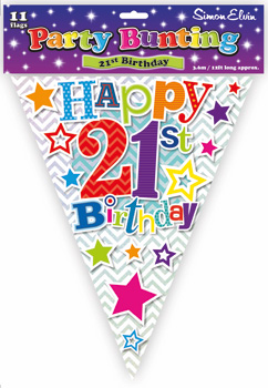 A bunting for a 21st birthday party.