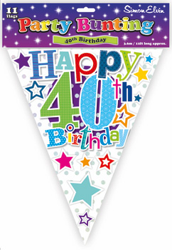 A package of happy 40th birthday party bunting.
