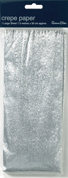 A package of silver crepe paper is shown.