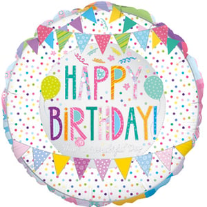 A balloon that says "Happy Birthday" on it.