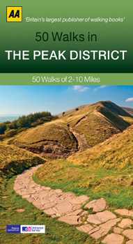A book titled "50 Walks in the Peak District".