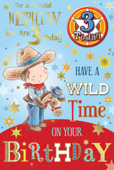 A birthday card for a special nephew that says, "Have a wild time on your birthday."