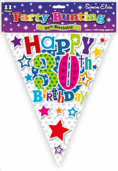 A package of happy 30th birthday party bunting.