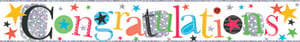 A banner that says "congratulations" with stars on it.