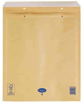 A brown envelope with "County K" on it.