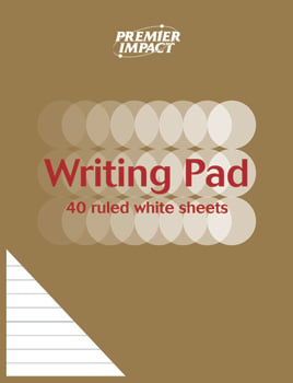 A premier impact writing pad with 40 ruled white sheets.