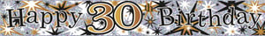 A banner that says "Happy 30th birthday" on it.
