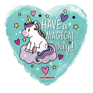 a heart shaped balloon that says have a magical day