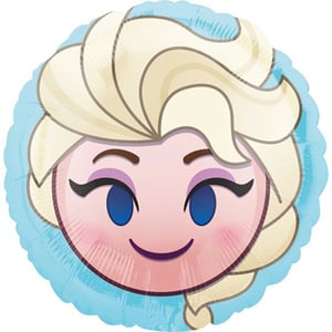 A blue balloon with Elsa's face on it.