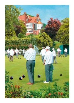A group of people is playing a game of bowling.