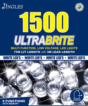 A box of jingle 1500 Ultrabrite multi-function low voltage LED lights.