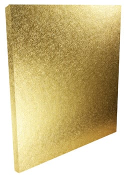 A square piece of gold paper with a white background.