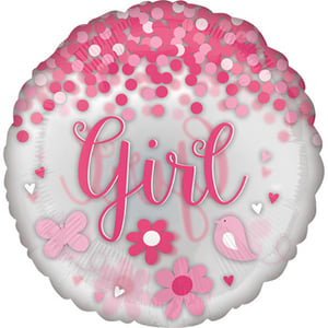 A balloon with the word "girl" on it.

(No grammatical errors found in the given sentence)
