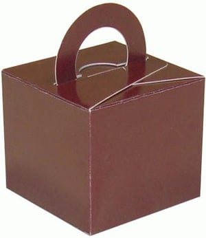 A brown box with a handle is on a white background.