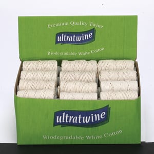 A box of ultratwine biodegradable white cotton.
