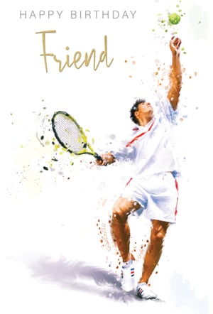 a birthday card for a friend who is a tennis player.