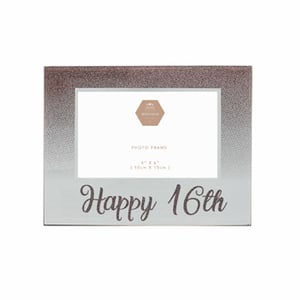 A picture frame that says "Happy 16th" on it is needed.
