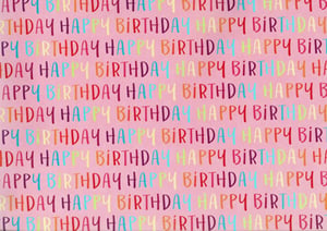 A pink background with the words "Happy Birthday" on it.