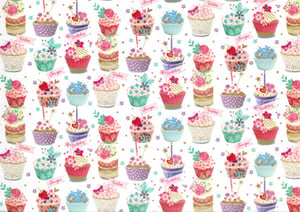 A seamless pattern of cupcakes with the words "for you" on them.